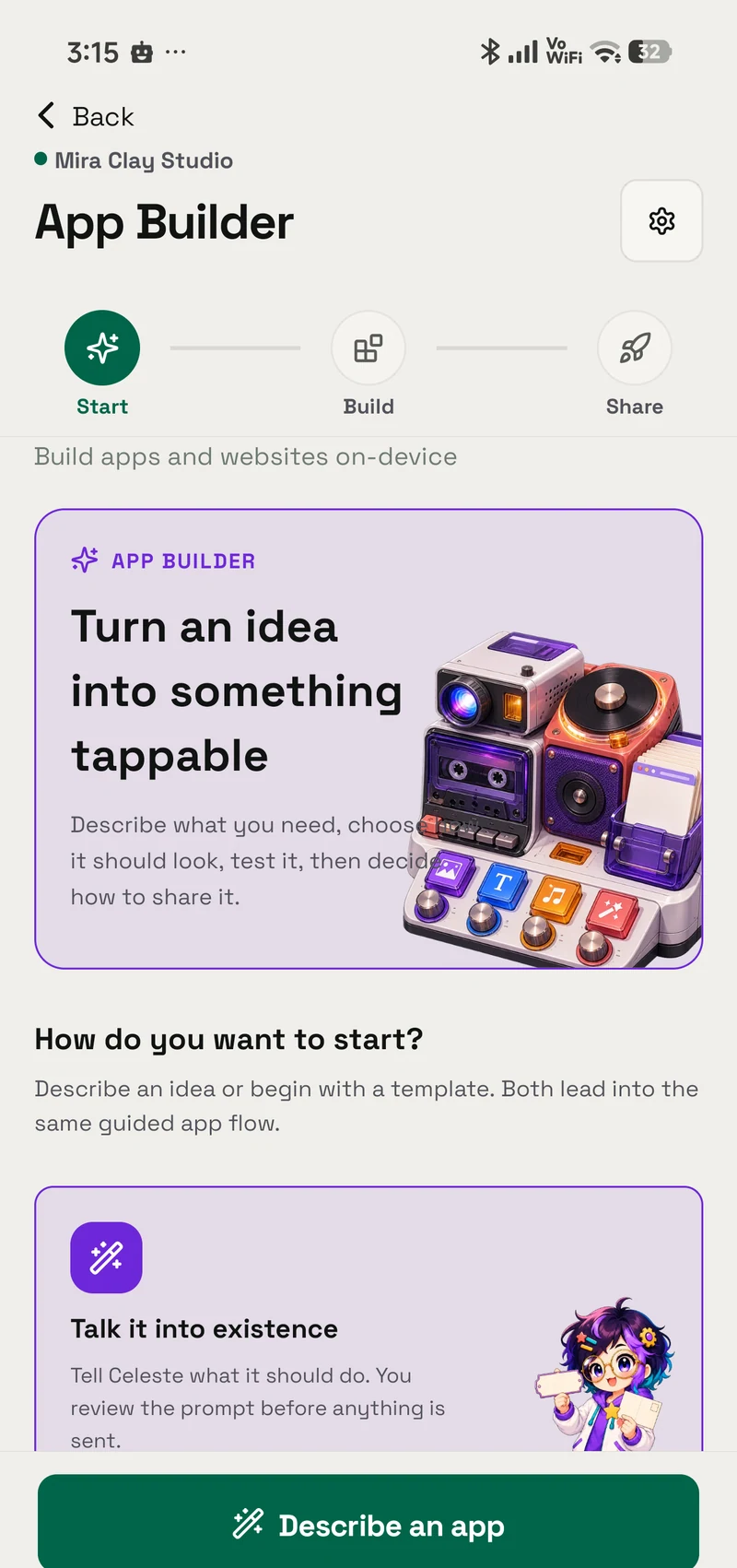 OpenAlly App Builder project screen