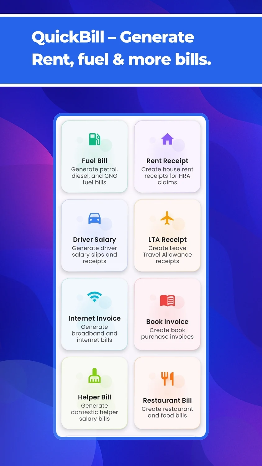 QuickBill original Google Play product artwork
