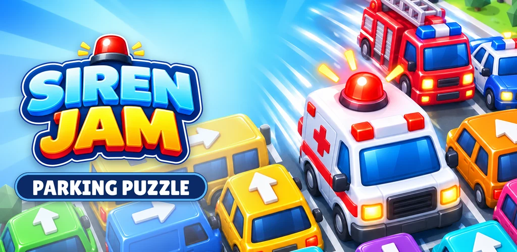 Siren Jam's original low-poly city, colorful traffic and emergency vehicles